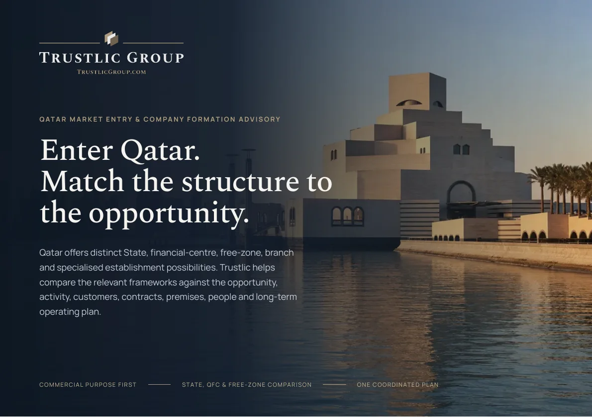 Cover of the Qatar Market Entry brochure